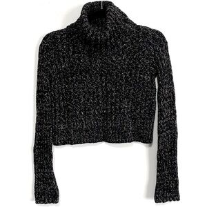 Free People Cropped Cotton Blend Turtleneck Sweater